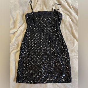 Fashion nova cocktail shiny black dress